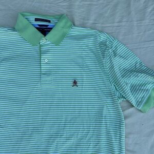 Tommy Hilfiger Men’s Mint Green Striped Polo Shirt